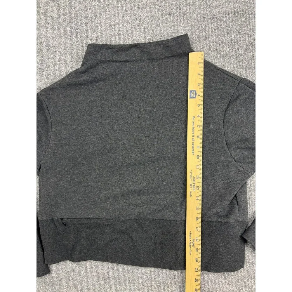 Nike Sweatshirt Womens Medium Gray Mock Neck Knit Pullover Dri-FIT Zip Pocket‎